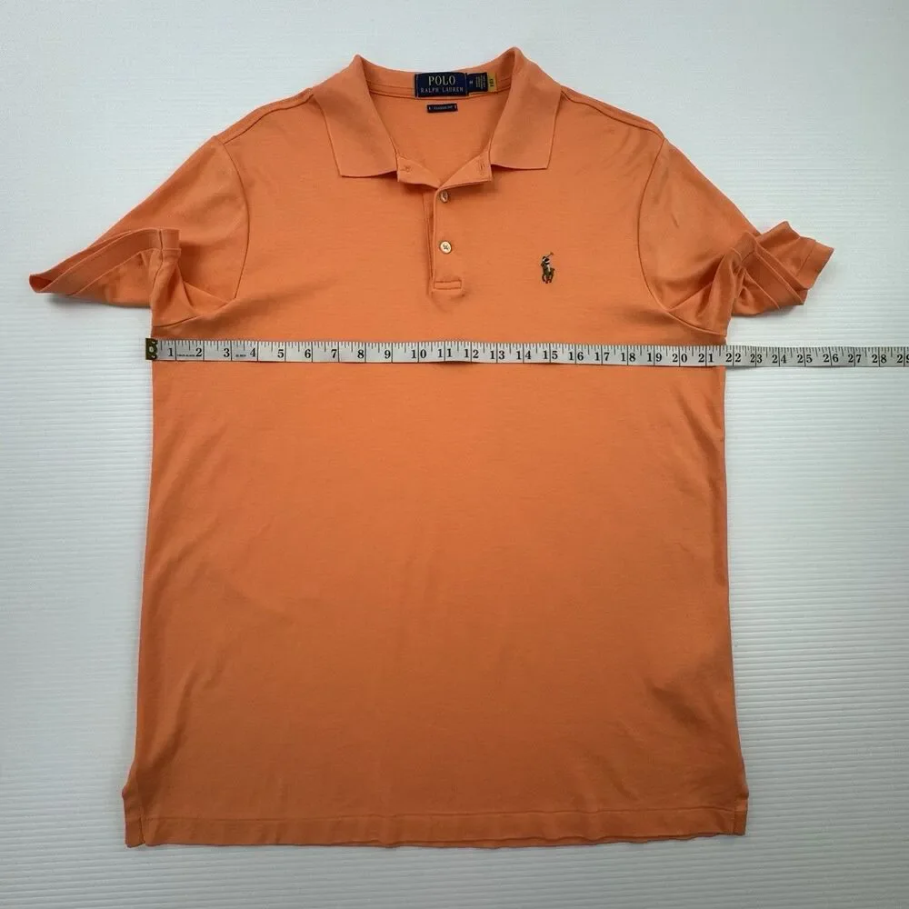 Polo Ralph Lauren Classic Fit Polo Shirt Mens M Orange Pony Logo Cotton Golf